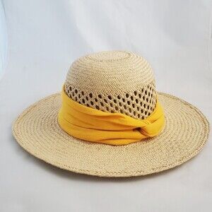 Artisan Crafted Junco Straw Hat Natural One Size Handmade In Honduras Wide Brim